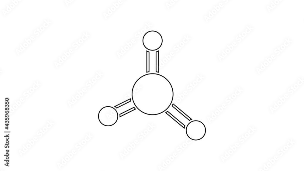 Black line Molecule icon isolated on white background. Structure of ...