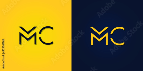 Minimalist Abstract Initial letter MC logo. This logo incorporates abstract letters in a creative way. It will be suitable for which company or brand name starts those initial.