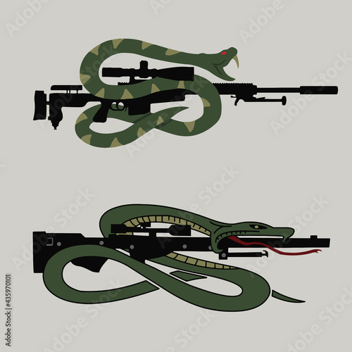 Army Sniper Snakes and Riffles - Vectors (EPS)