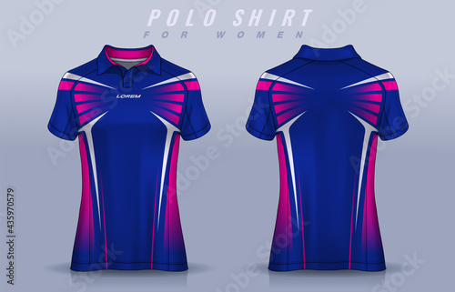 t-shirt sport design for women,  Jersey mockup.  Polo Uniform template.