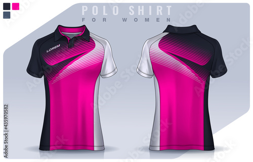 t-shirt sport design for women,  Jersey mockup.  Polo Uniform template.