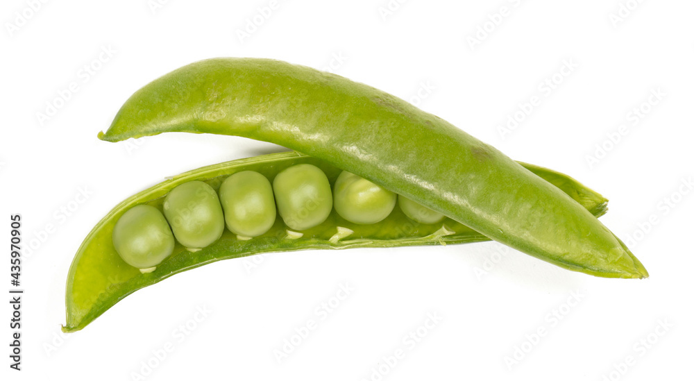 Close up of fresh green sugar snap peas isolated Close up of fresh green sugar snap peas isolated