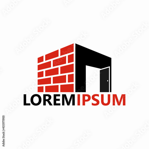 Brick construction logo template design