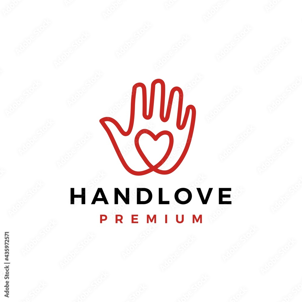 hand love palm care heart logo vector icon illustration hand love palm care heart logo vector icon illustration