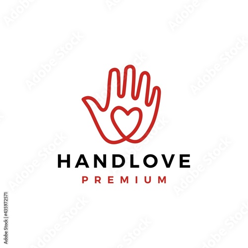 hand love palm care heart logo vector icon illustration © gaga vastard