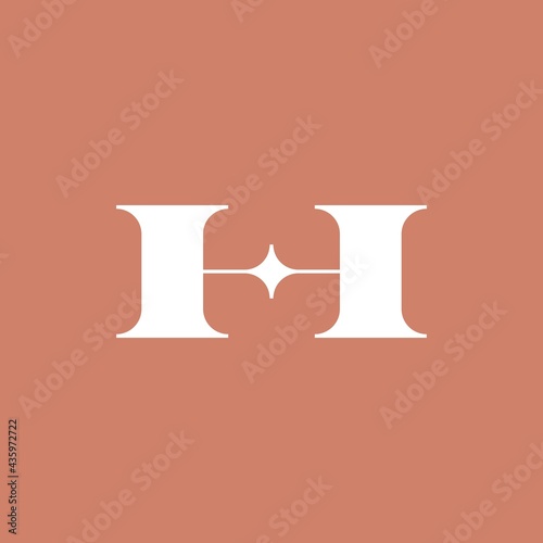 h star letter mark initial logo vector icon illustration