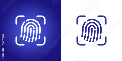 Scan fingerprint or thumbprint icon. Vector illustration
