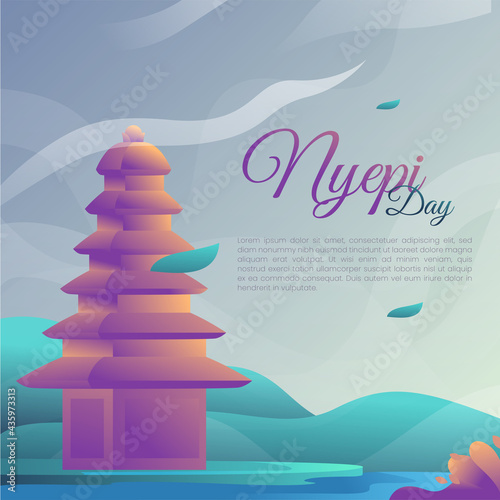 Vector illustration of Nyepi or silent day in Bali