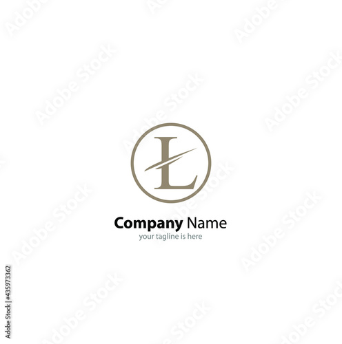 letter L elegant logowith white background, minimalist concept