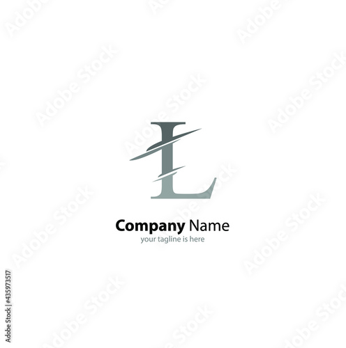 letter L elegant logowith white background, minimalist concept photo