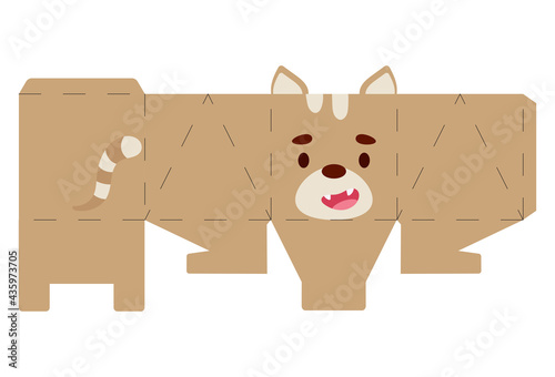 Party favor box cat design for sweets, candies, small presents, bakery. Package template, great design for any purposes, birthdays, baby showers, halloween, christmas. Vector stock illustration