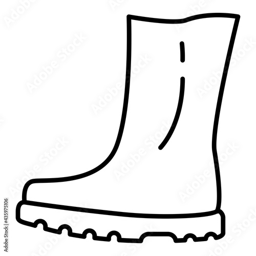 Rubber Boots Icon. Shoes for Rainy Weather