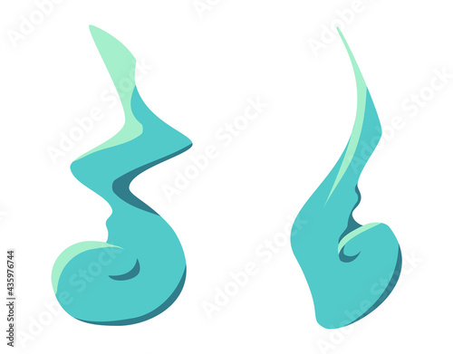 青い火の玉のイラスト　ベクター