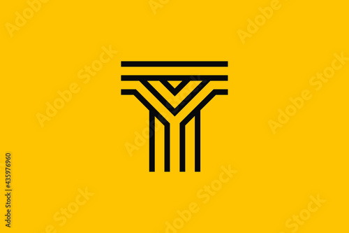 TY logo letter design on luxury background. YT logo monogram initials letter concept. TY icon logo design. YT elegant and Professional letter icon design on background. T Y YT TY