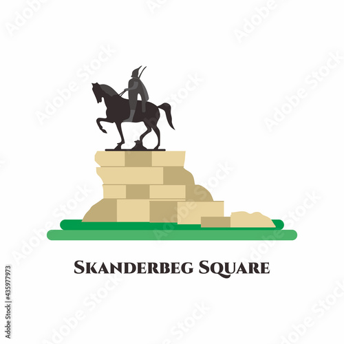 The Skanderbeg Square is the main plaza in the centre of Tirana, Albania. Large square with museum, opera house and mosque surrounding it. Nice place to visit. Business travel and tourist vacation