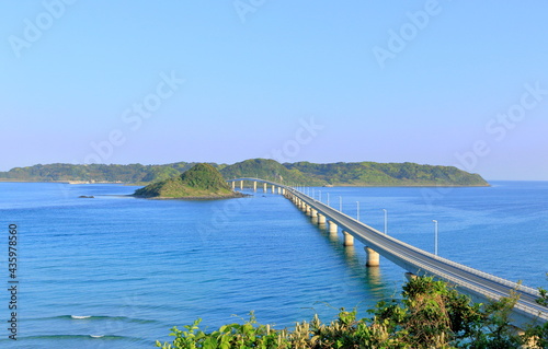 Tsunoshima Ohashi Bridge in the blue ocean © Takuya
