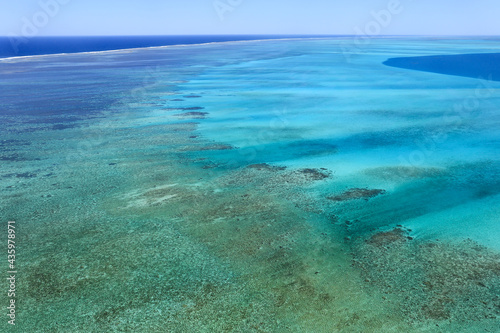 Aerial view of Coral Reef in Abrolhos Islands, Western Australia © Jing