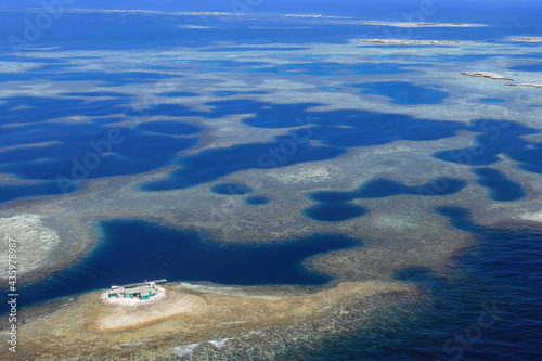 Aerial view of Coral Reef in Abrolhos Islands, Western Australia