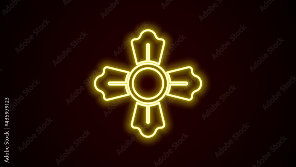 Glowing neon line Firefighter icon isolated on black background. 4K Video motion graphic animation Glowing neon line Firefighter icon isolated on black background. 4K Video motion graphic animation