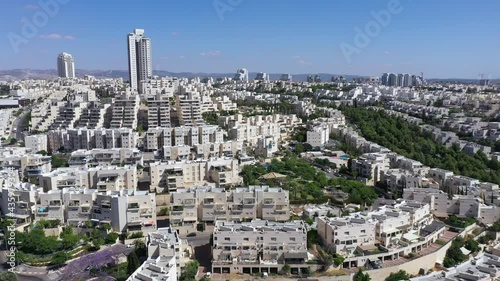 Modiin Maccabim Reut skyline and cityscape, Aerial view. photo