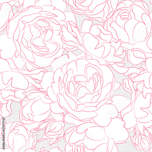 Roses Seamless pattern  vector floral illustration. Nature background