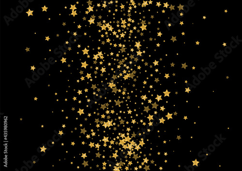 Gold Xmas Glitter Design. Glow Confetti Pattern. Golden Star Twinkle Texture. Falling Sequin Illustration. Gradient Card Background