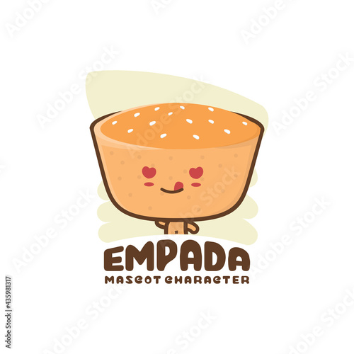 cute mascot empada. traditional brazilian snacks.
