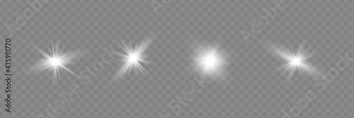 Glow light effect. Star burst with sparkles. Vector illustration.