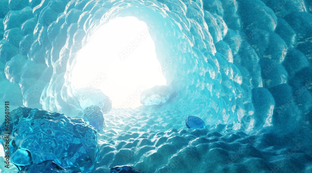 Fototapeta premium Realistic 3D Render of Frozen Cave