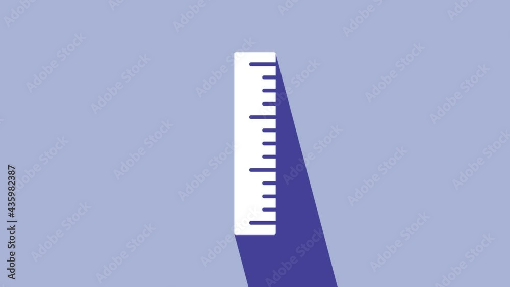White Ruler icon isolated on purple background. Straightedge symbol. 4K Video motion graphic animation White Ruler icon isolated on purple background. Straightedge symbol. 4K Video motion graphic animation