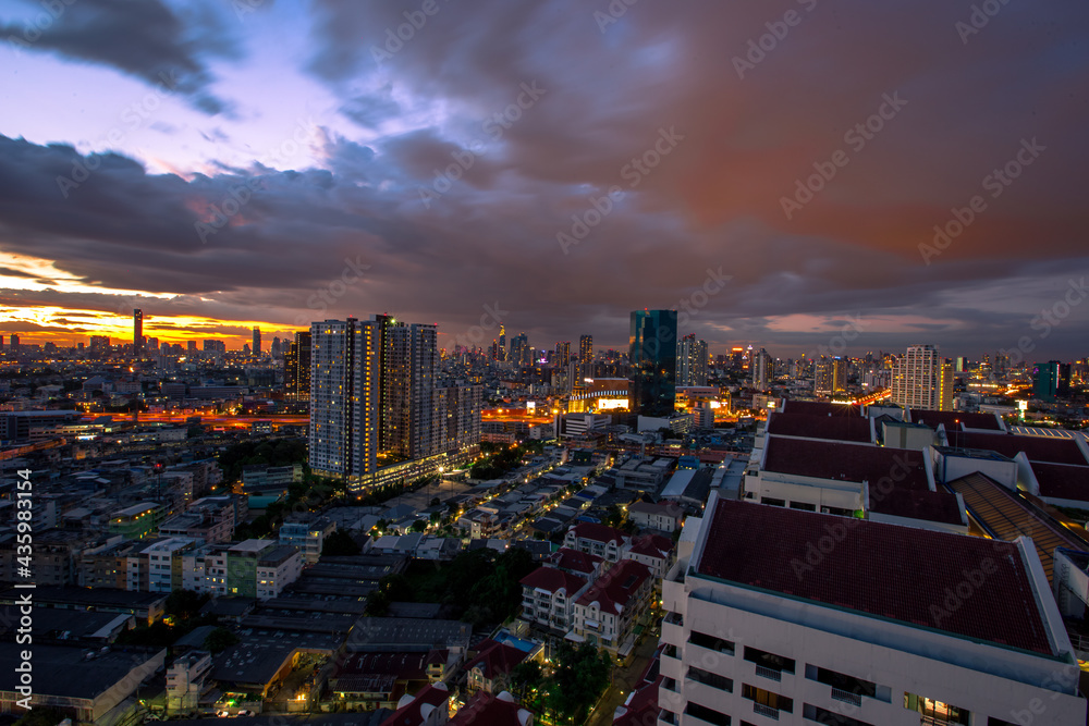Fototapeta premium background view of the sky is close,with various colors changing according to the weather(orange, red,yellow,pink,blue)is a natural beauty
