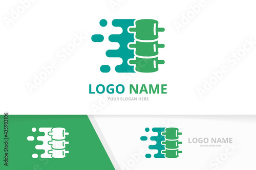 Vector fast spine logo combination. Speed vertebral column logotype design template. photo