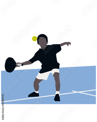 Padel player silhouette vector © clementine