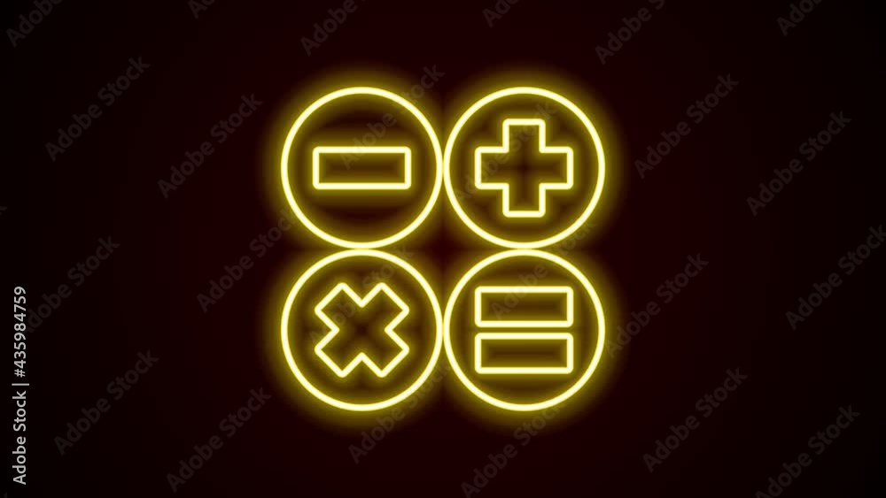 Glowing neon line Calculator icon isolated on black background. Accounting symbol. Business calculations mathematics education and finance. 4K Video motion graphic animation Glowing neon line Calculator icon isolated on black background. Accounting symbol. Business calculations mathematics education and finance. 4K Video motion graphic animation