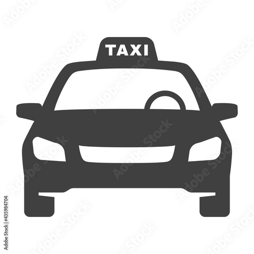 Monochrome simple taxi icon vector illustration urban personal comfortable transport service