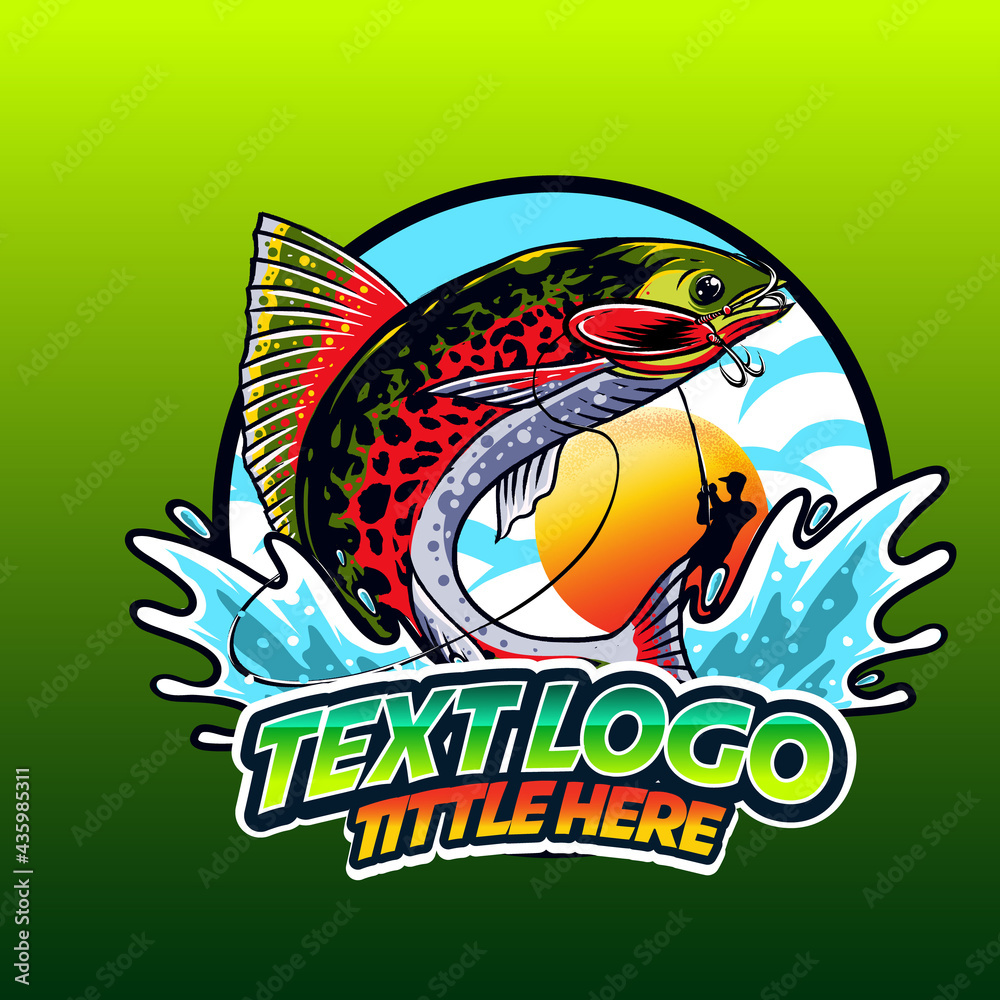 templeate logo fishing in the wave templeate logo fishing in the wave