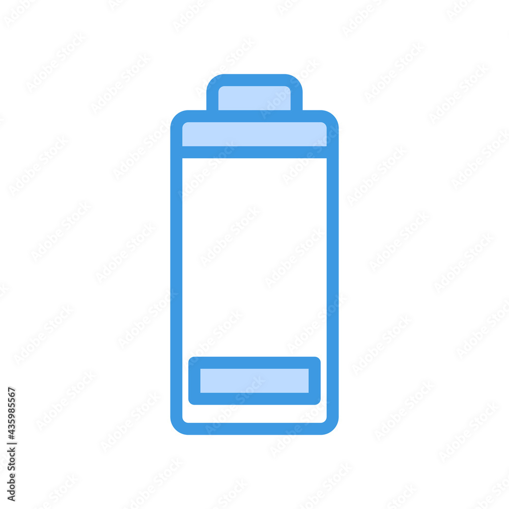 Low Battery icon vector illustration in blue style about multimedia for any projects Low Battery icon vector illustration in blue style about multimedia for any projects