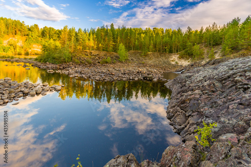 Girvas waterfall in Karelia, Russia