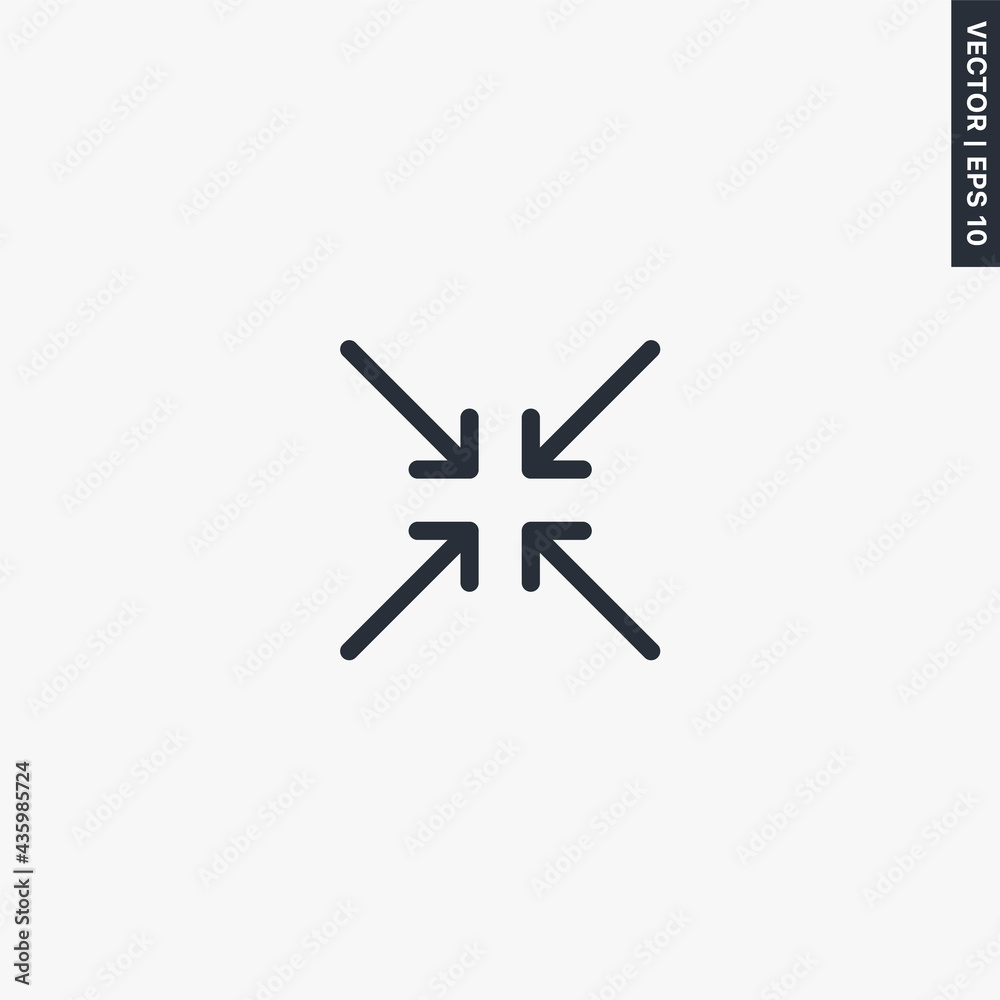 Exit full screen, premium quality flat icon Exit full screen, premium quality flat icon