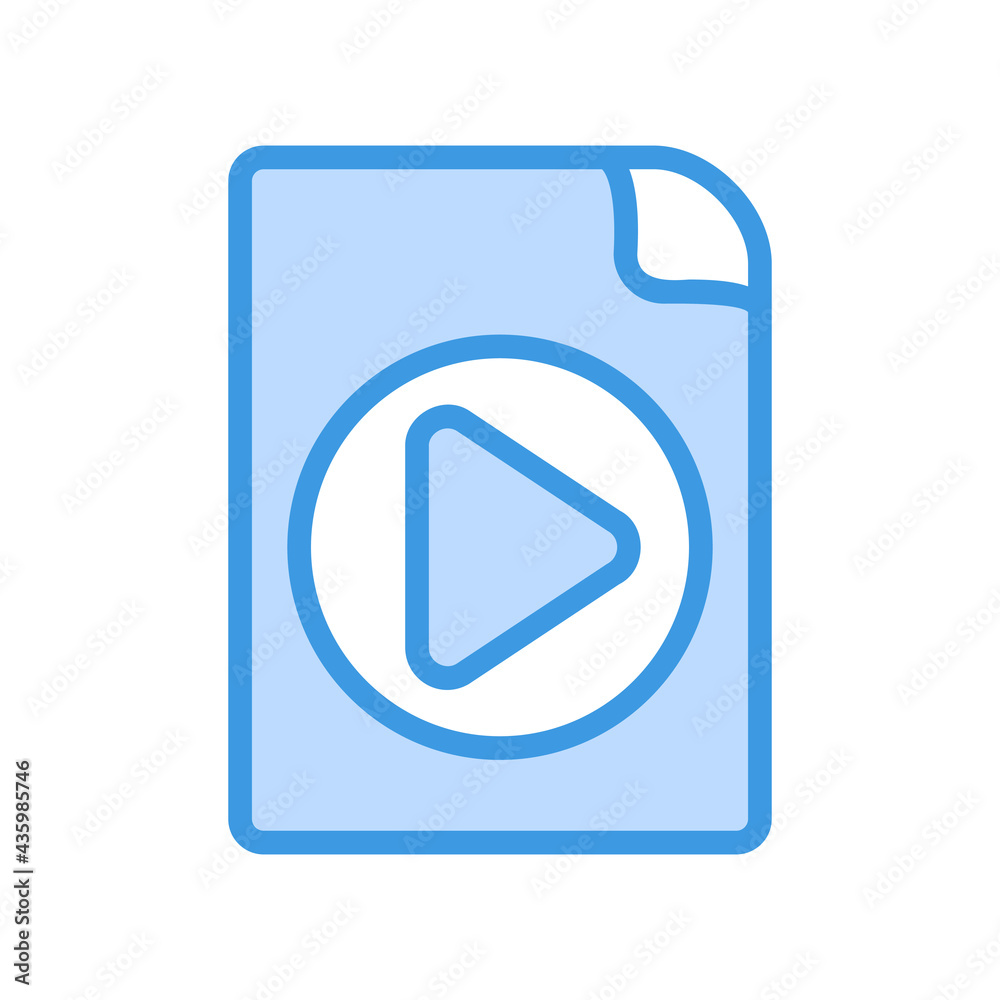 Video File icon vector illustration in blue style about multimedia for any projects Video File icon vector illustration in blue style about multimedia for any projects