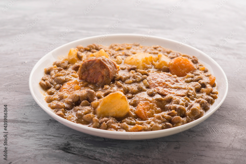 Lentil handmade cooked with potatoes and carrot Lentil handmade cooked with potatoes and carrot