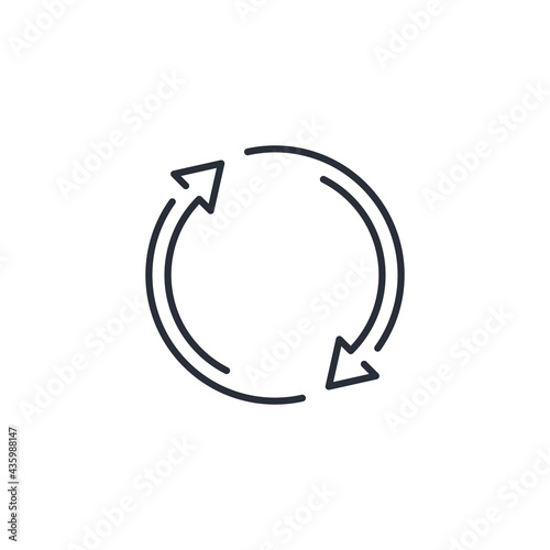 A moving systemic process. Processing and changes. Vector linear icon isolated on white background.