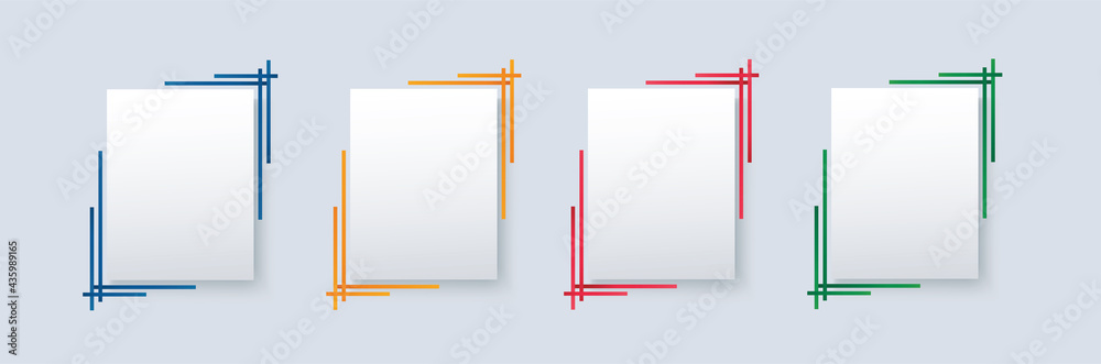 set of modern square isolated color frame template background vector illustration EPS10 - obrazy, fototapety, plakaty 