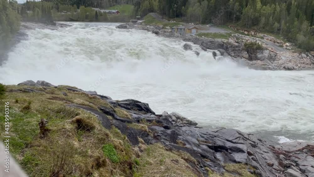 Laksefossen - Salmon river mighty and beautiful. Vefsna is the largest watercourse in Nordland and drains southern parts of the county,Helgeland,Nordland county,Norway,scandinavia,Europe Laksefossen - Salmon river mighty and beautiful. Vefsna is the largest watercourse in Nordland and drains southern parts of the county,Helgeland,Nordland county,Norway,scandinavia,Europe
