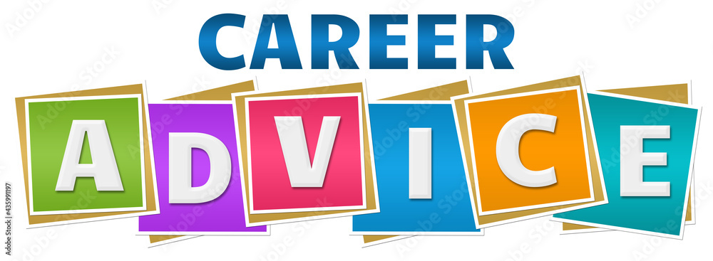 Career Advice Colorful Blocks Text Career Advice Colorful Blocks Text