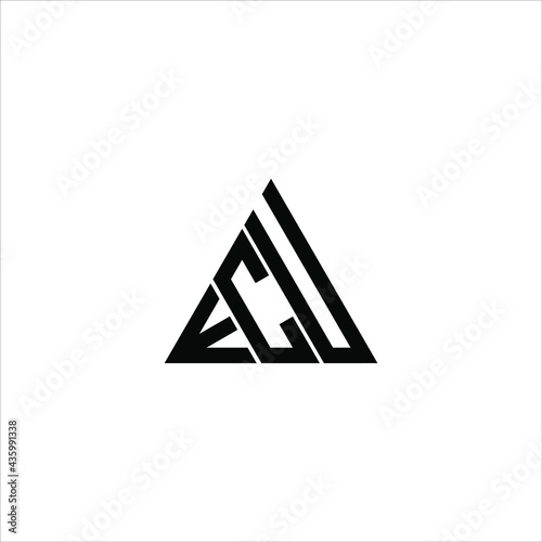E C U letter logo abstract creative design. E C U unique design
