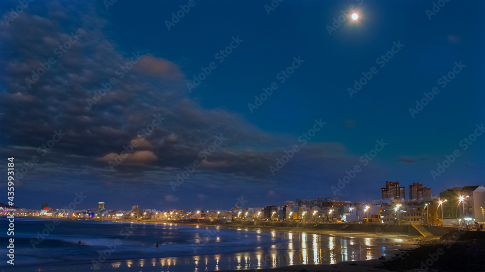 night at the las canteras beach in Las Palmas night at the las canteras beach in Las Palmas