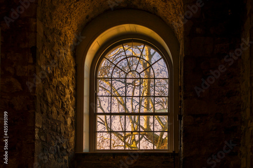Tower of London window at sunset