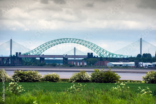 The Silver Jubilee Bridge at Runcorn, UK.