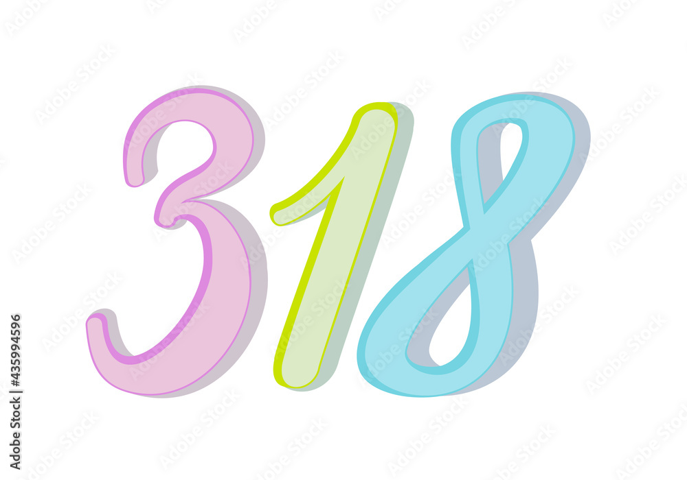 Vector isolated illustration of three figures: 318. Vector isolated illustration of three figures: 318.